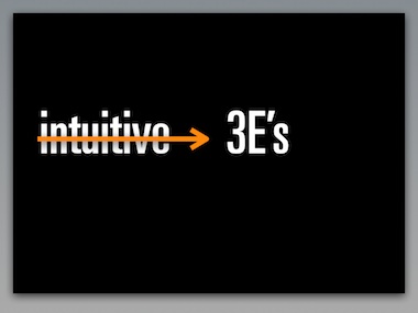 forget intuitive, go for the 3E's