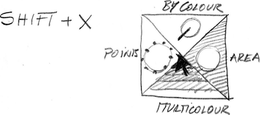 square selection mode pie menu