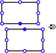 two rectangles with magnetic points