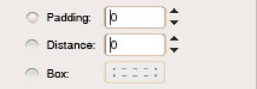 padding, distance and box tool options