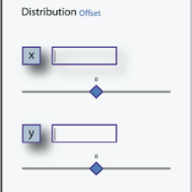 input fields and sliders for offsets in the tool options