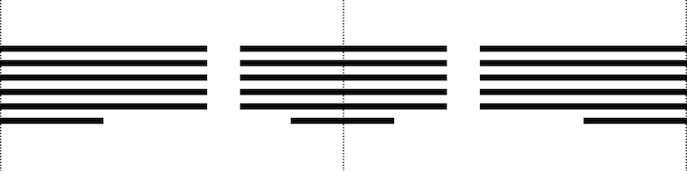 left, centre and right alignment lines