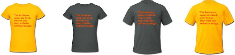 the bright female, dark female, dark male and bright male wishful
    thinking shirts