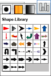 the shape library dockable dialog