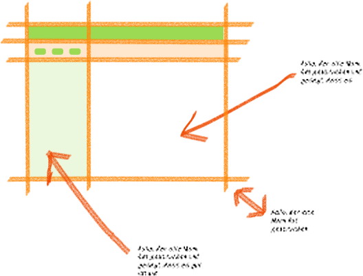 application UI sketch, with notes